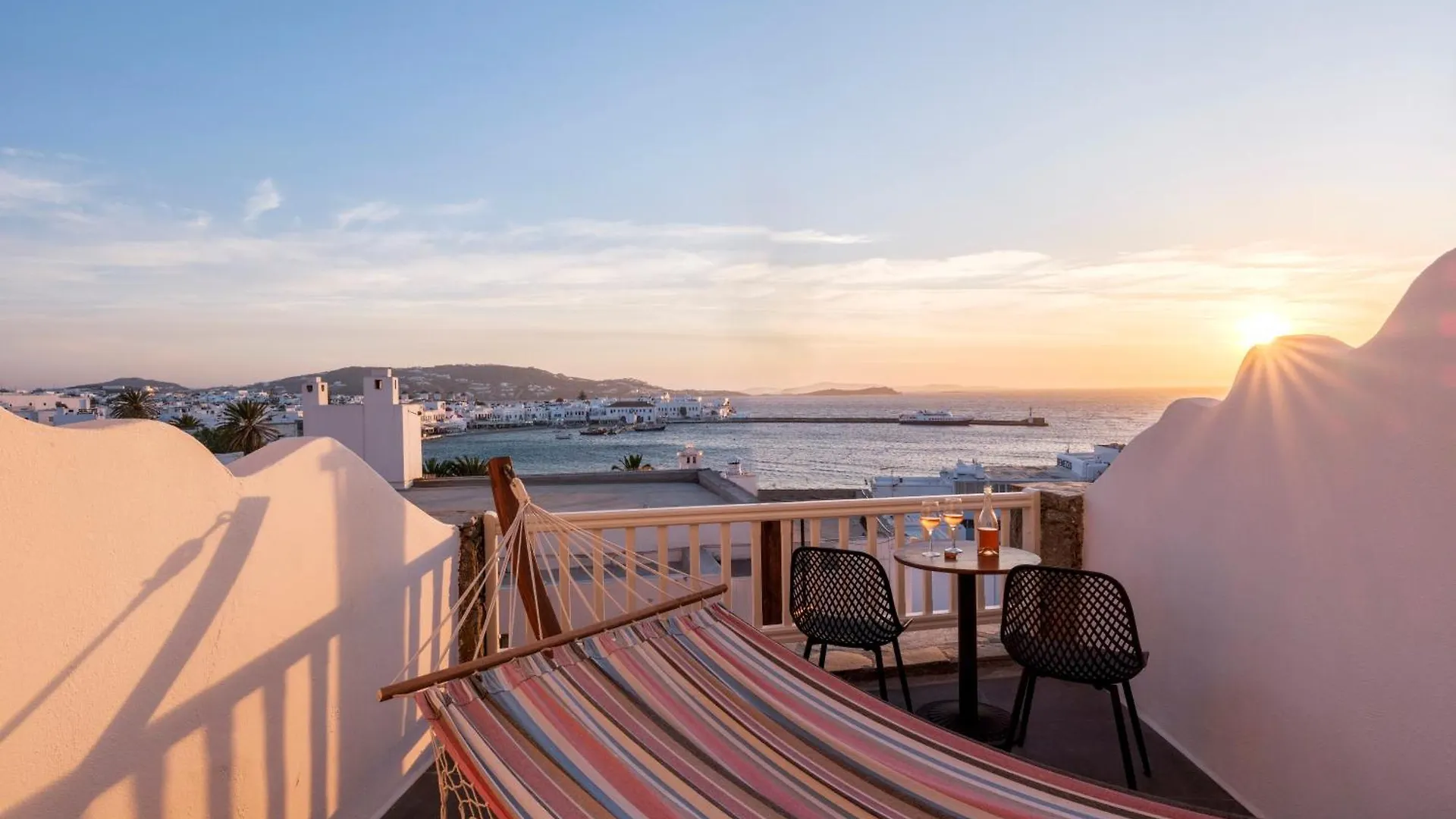 Oda ve Kahvaltı Yalos Hotel Sunset View Mykonos Town Private Rooms